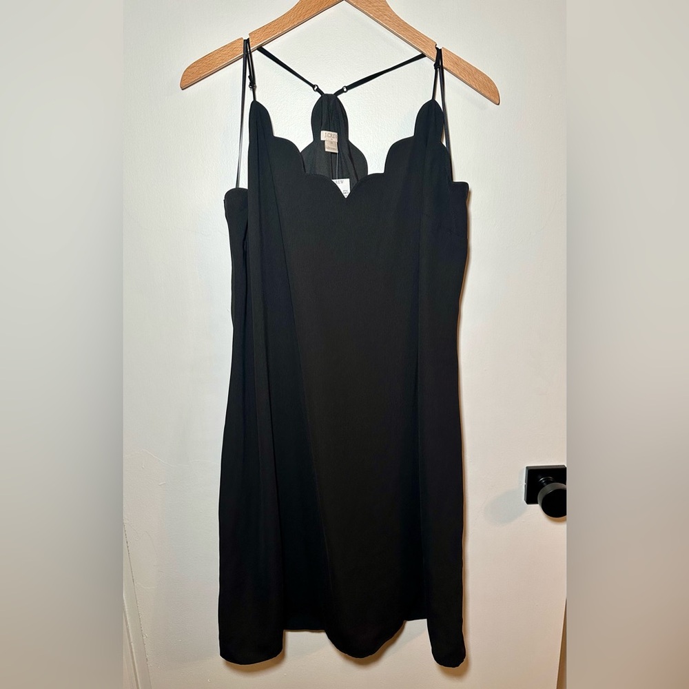 NWT J. Crew black scalloped tank dress Size 20